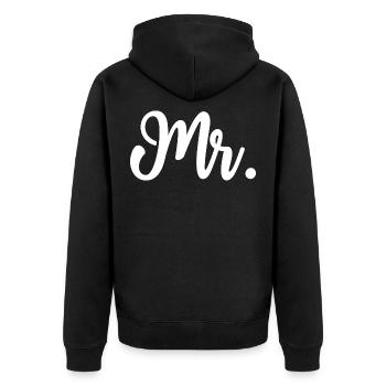 M. Calligraphie hommes - Veste à capuche bio Premium Unisexe - noir - Dos - Nico (187cm)