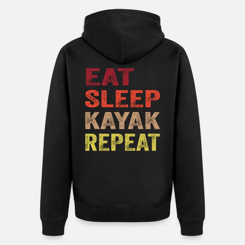 Kajak - Unisex Premium Bio Zip Hoodie - Schwarz