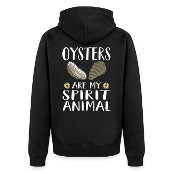 Les huîtres sont mon Animal Funny Oyster Fun - Veste à capuche bio Premium Unisexe - noir - Dos - Nico (187cm)