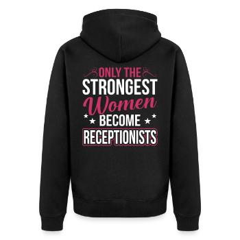 Seules les femmes les plus fortes deviennent réceptionnistes - Veste à capuche bio Premium Unisexe - noir - Dos - Nico (187cm)