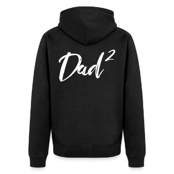 Papa Haut Deux - Veste à capuche bio Premium Unisexe - noir - Dos - Nico (187cm)