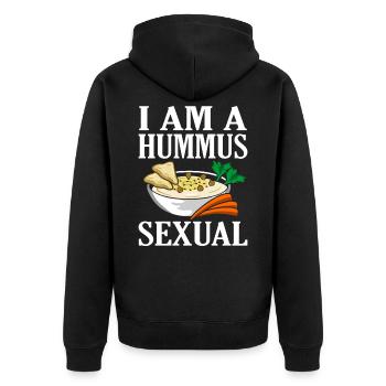 Je suis houmous amants houmous drôles houmous - Veste à capuche bio Premium Unisexe - noir - Dos - Nico (187cm)