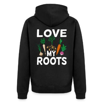 Amour Mes Racines Jardinier amusant Amusement - Veste à capuche bio Premium Unisexe - noir - Dos - Nico (187cm)