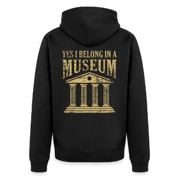 Oui, Je suis entendu Dans Un Musée Musée Drôle Pun - Veste à capuche bio Premium Unisexe - noir - Dos - Nico (187cm)