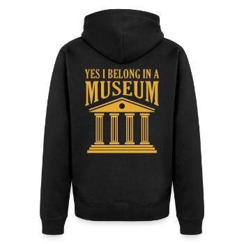 Oui, je suis à l’écoute du Musée International - Veste à capuche bio Premium Unisexe - noir - Dos - Nico (187cm)