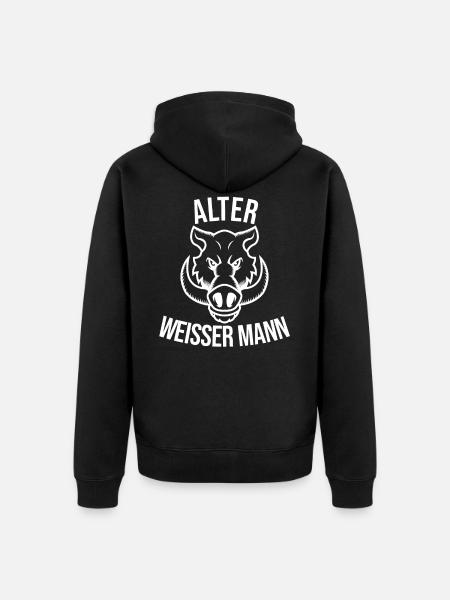 Old white man - Unisex Premium Organic Zip Hoodie - black