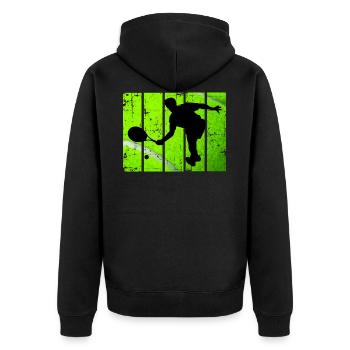 Tennisspieler Tennis Sport - Unisex Premium Bio Zip Hoodie - Schwarz - Hinten - Nico (187cm)