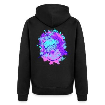 Jésus shirt dieu église catholique chrétienne - Veste à capuche bio Premium Unisexe - noir - Dos - Nico (187cm)