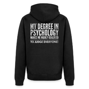 Psychologue fou - Veste à capuche bio Premium Unisexe - noir - Dos - Nico (187cm)