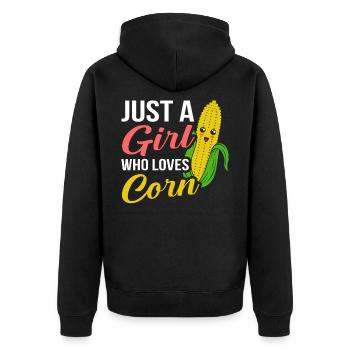 Mais Auf Dem Cob Tag Mädchen Lustig Mais Meme - Unisex Premium Organic Zip Hoodie - black - Back - Nico (187cm)