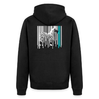 DRIPPY ZEBRA Code à barres Graffiti Street Art - Veste à capuche bio Premium Unisexe - noir - Dos - Nico (187cm)