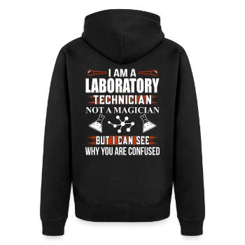 Je suis technicien de laboratoire Et Pas magicien Drôle - Veste à capuche bio Premium Unisexe - noir - Dos - Nico (187cm)