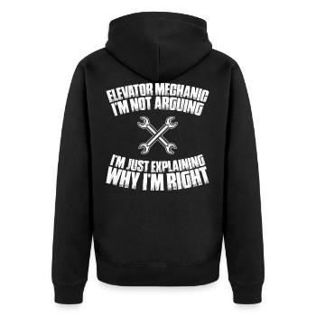 Elevator fitter Elevator mechanic Elevator Mechanic - Unisex Premium Organic Zip Hoodie - black - Back - Nico (187cm)