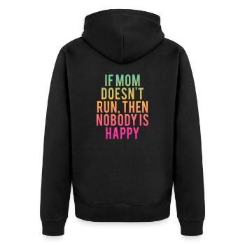 For mothers and runners, gift idea, training - Unisex Premium Organic Zip Hoodie - black - Back - Nico (187cm)