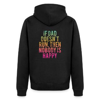 For fathers and runners - gift idea, training - Unisex Premium Organic Zip Hoodie - black - Back - Nico (187cm)