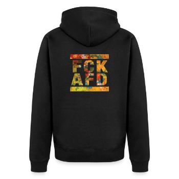 Contre les nazis - FCK AFD - Contre le droit - Veste à capuche bio Premium Unisexe - noir - Dos - Nico (187cm)