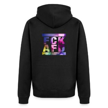 Contre les nazis - FCK AFD - Contre le droit - Veste à capuche bio Premium Unisexe - noir - Dos - Nico (187cm)