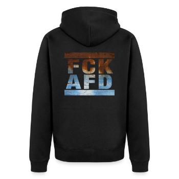 Contre les nazis - FCK AFD - Contre la droite - Veste à capuche bio Premium Unisexe - noir - Dos - Nico (187cm)