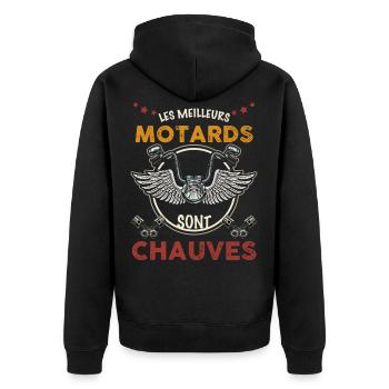 Chauves et motards, les meilleurs - Veste à capuche bio Premium Unisexe - noir - Dos - Nico (187cm)