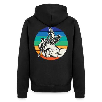 Tatouage tatouage artiste - Veste à capuche bio Premium Unisexe - noir - Dos - Nico (187cm)