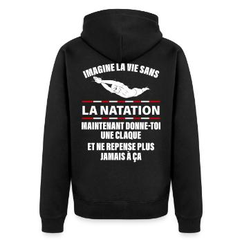 Natation - Veste à capuche bio Premium Unisexe - noir - Dos - Nico (187cm)