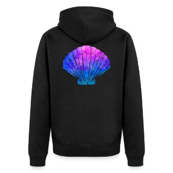 Pink Ocean Shell Beach Life - Unisex Premium Organic Zip Hoodie - black - Back - Nico (187cm)