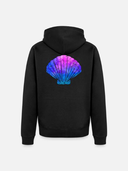 Pink Ocean Shell Beach Life - Unisex Premium Organic Zip Hoodie - black
