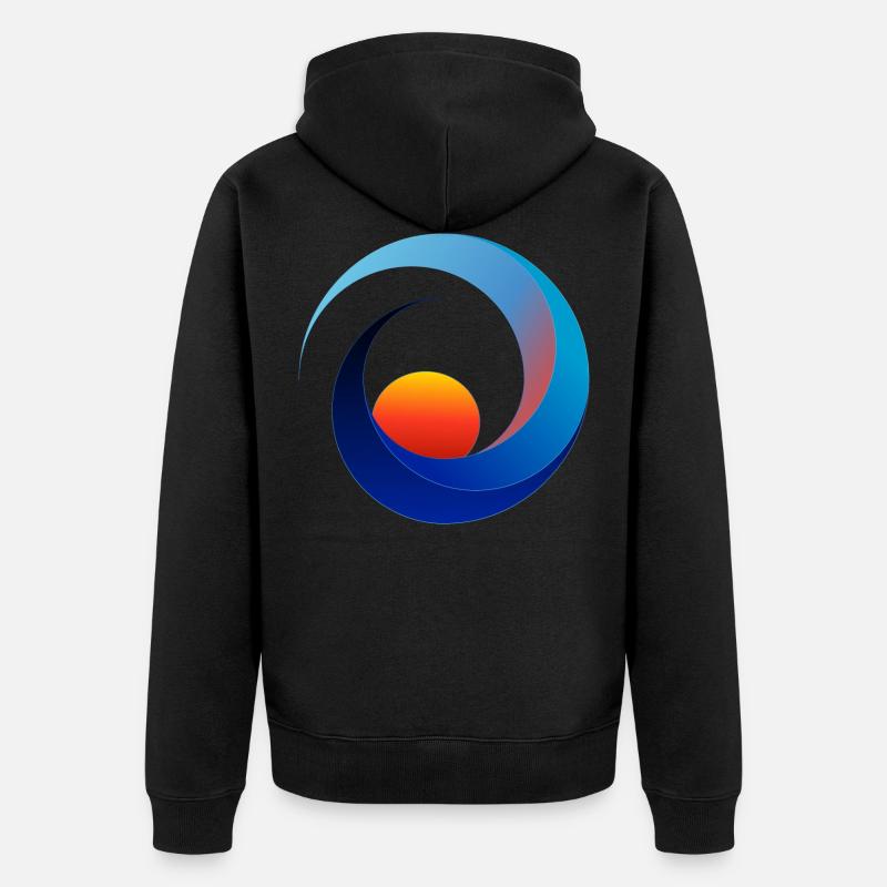 mer vagues coucher du soleil - Veste à capuche bio Premium Unisexe - noir