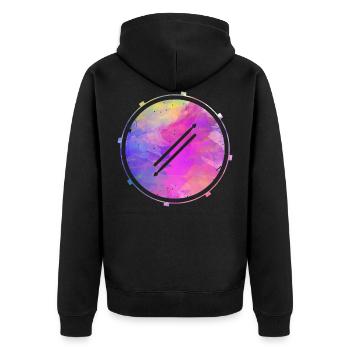Schlagzeuger Trommel Rockband Musiker Drummer - Unisex Premium Bio Zip Hoodie - Schwarz - Hinten - Nico (187cm)