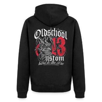 Oldschool Custom - Veste à capuche bio Premium Unisexe - noir - Dos - Nico (187cm)