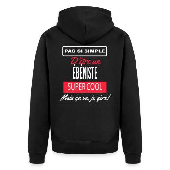 pas si simple ÉBÉNISTE - Veste à capuche bio Premium Unisexe - noir - Dos - Nico (187cm)