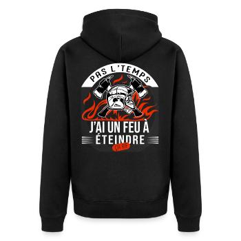 pas temps un feu à éteindre humour sapeur pompier - Veste à capuche bio Premium Unisexe - noir - Dos - Nico (187cm)