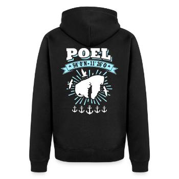 Island Poel coordinates Baltic Sea - Unisex Premium Organic Zip Hoodie - black - Back - Nico (187cm)