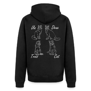 Un Deux Trois Cat - Français - Veste à capuche bio Premium Unisexe - noir - Dos - Nico (187cm)