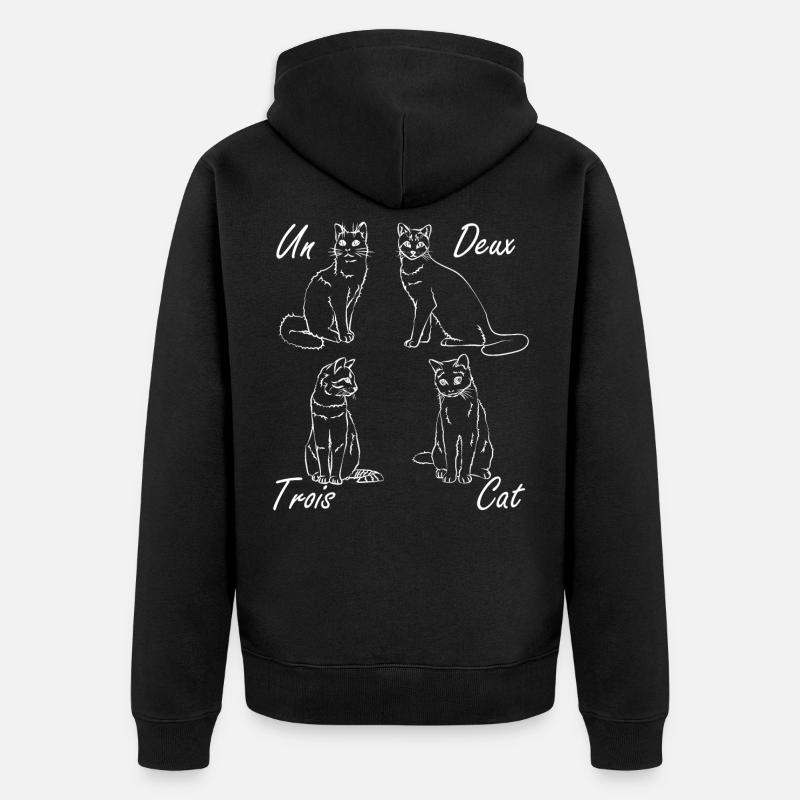 Un Deux Trois Cat - Français - Veste à capuche bio Premium Unisexe - noir