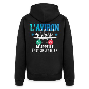 Aviron Kayak Canoë Rafting Rameur Cadeau Humour - Veste à capuche bio Premium Unisexe - noir - Dos - Nico (187cm)