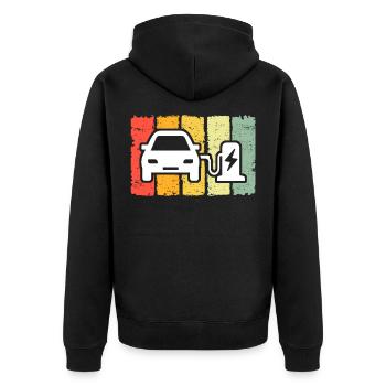 Eauto E-Auto Ecar E-Car - Unisex Premium Bio Zip Hoodie - Schwarz - Hinten - Nico (187cm)