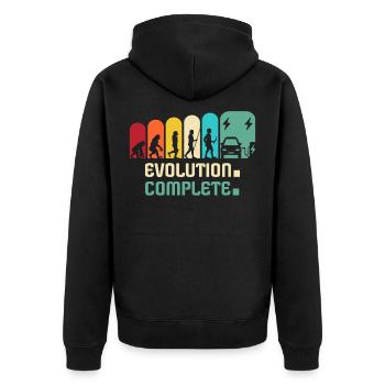Eauto E-Auto Elektroauto - Unisex Premium Bio Zip Hoodie - Schwarz - Hinten - Nico (187cm)