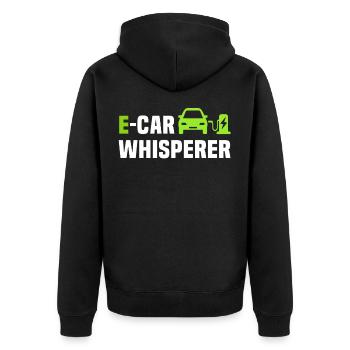 Eauto E-Auto Elektro Auto - Unisex Premium Bio Zip Hoodie - Schwarz - Hinten - Nico (187cm)