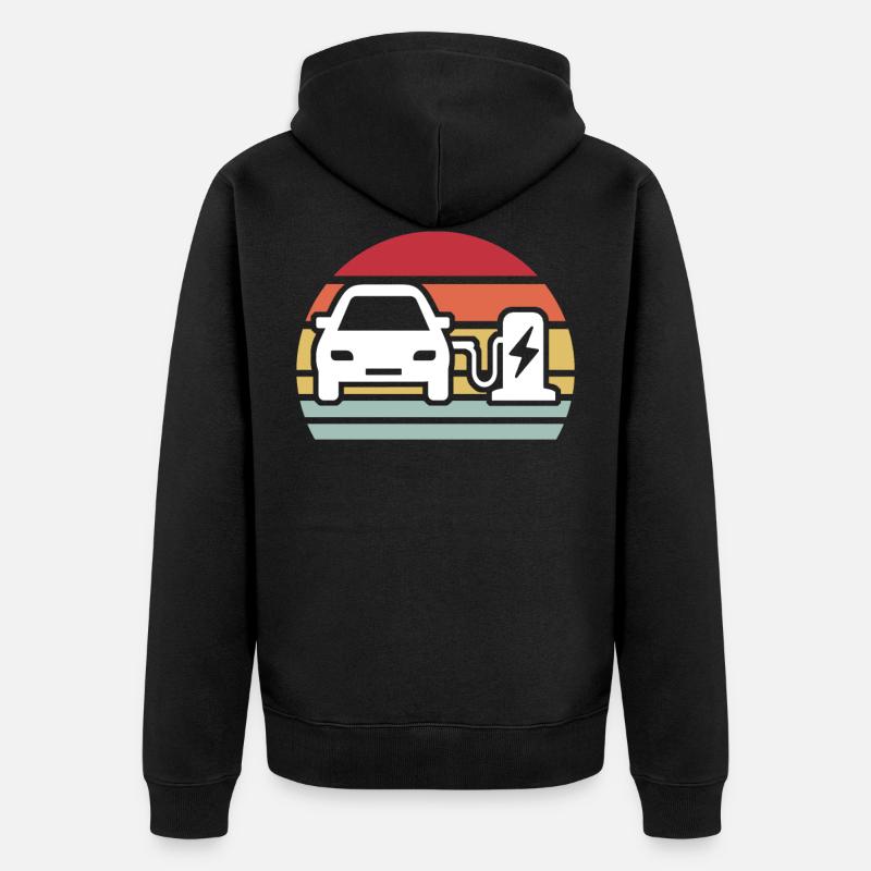 Eauto E-Auto Elektro Auto - Unisex Premium Bio Zip Hoodie - Schwarz