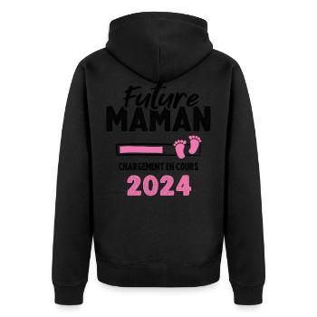 Future Maman 2024 Chargement En Cours - Veste à capuche bio Premium Unisexe - noir - Dos - Nico (187cm)