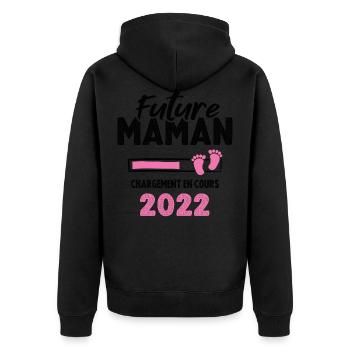 Future Maman 2022 Chargement En Cours - Veste à capuche bio Premium Unisexe - noir - Dos - Nico (187cm)