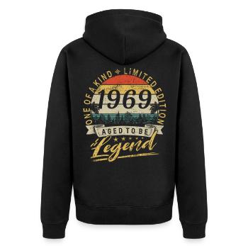 Édition limitée Année de naissance 1969 Anniversaire Rétro - Veste à capuche bio Premium Unisexe - noir - Dos - Nico (187cm)