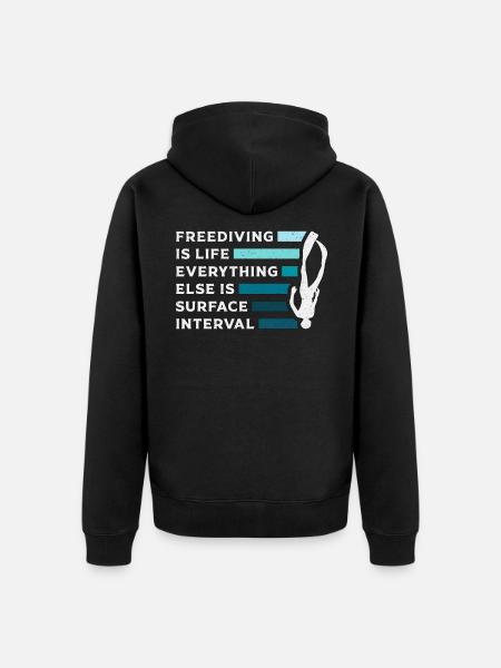 Apnea Freediver Freediving Diving Gift - Unisex Premium Organic Zip Hoodie - black