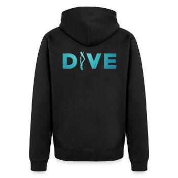 Freitauchen Apnoe Tauchen Freitaucher Geschenkidee - Unisex Premium Bio Zip Hoodie - Schwarz - Hinten - Nico (187cm)