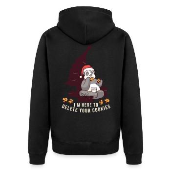 I m here to delete your cookies Panda Christmas - Unisex Premium Organic Zip Hoodie - black - Back - Nico (187cm)