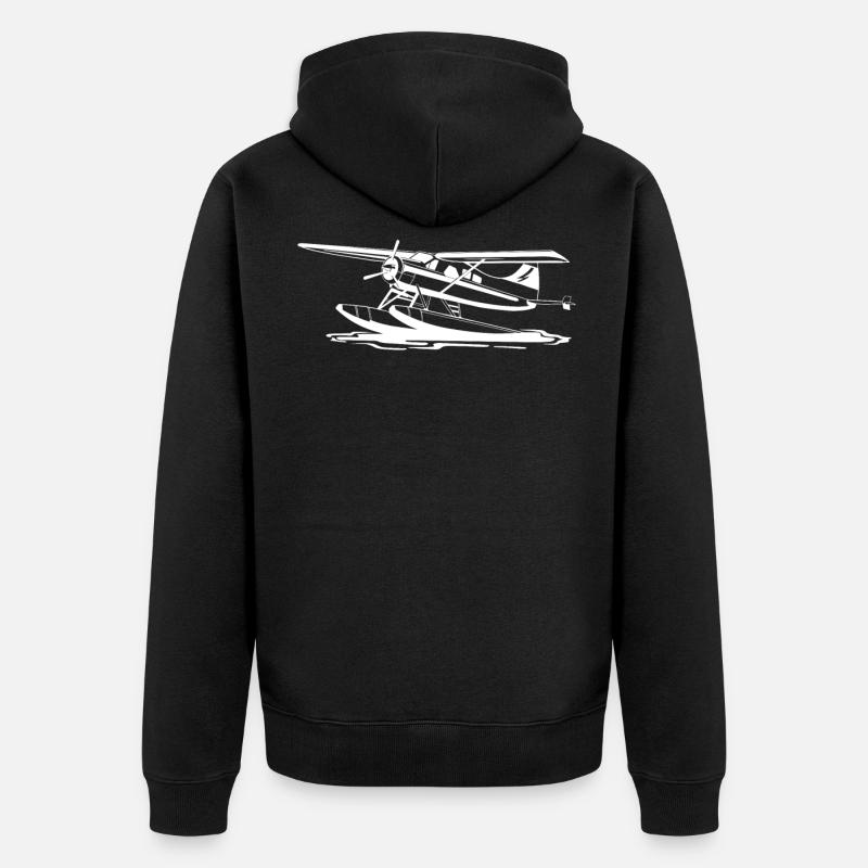 Wasserflugzeug - Unisex Premium Bio Zip Hoodie - Schwarz