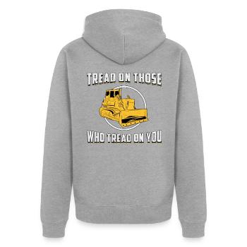 Bulldozer Construction Worker Gift - Unisex Premium Organic Zip Hoodie - heather grey - Back - Nico (187cm)