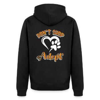 Don’t Shop adopt animal welfare rescue - Veste à capuche bio Premium Unisexe - noir - Dos - Nico (187cm)