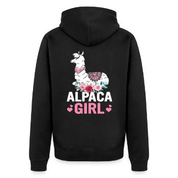 Alpaga Fille - Veste à capuche bio Premium Unisexe - noir - Dos - Nico (187cm)